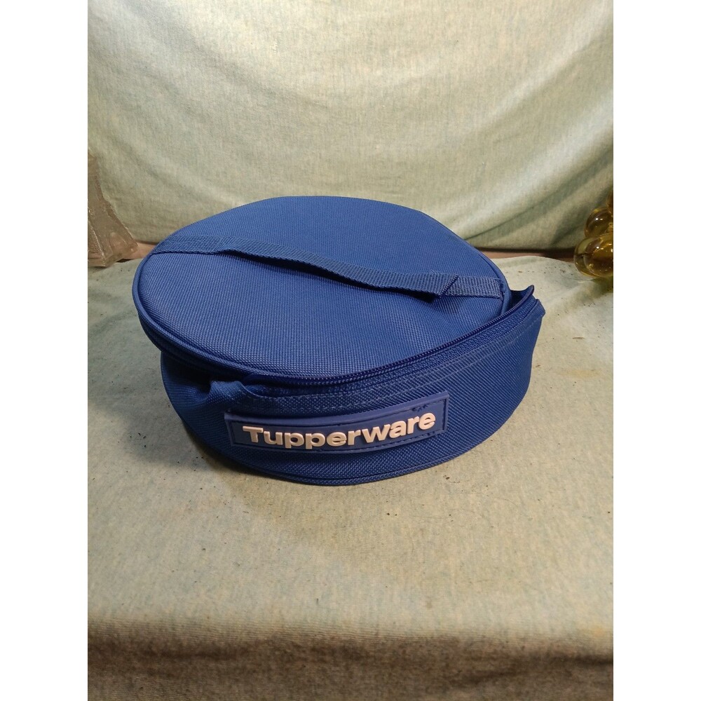 Tupperware Blue Round Storage Bag Case